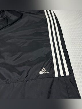 VTG 90s Adidas Black 3-Stripe Mens XL Mesh Lined 32" OG Hip Hop Wind Track Pants